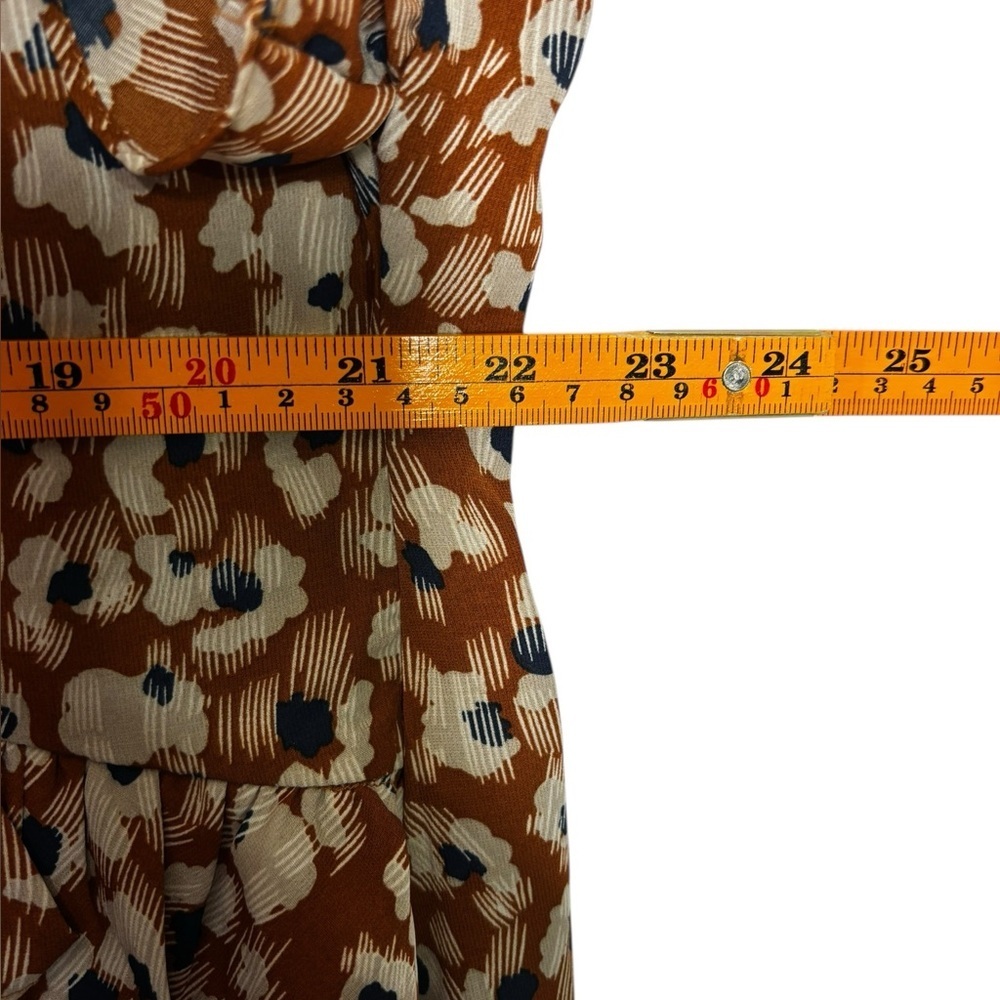 Umgee Rust Leopard Print Mini Dress Short Ruffled Sleeves Boxy Size Medium - Picture 8 of 10
